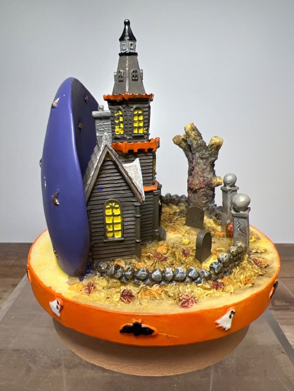 Our America Haunted House Decorative Candle Topper Halloween Scene - Picture 2 of 7